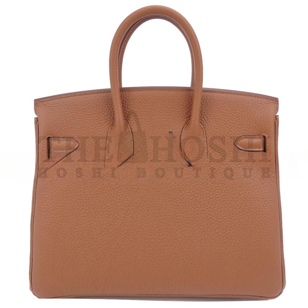 H**me5 BIRKIN 25 TOGO LEATHER GOLDEN BROWN AMBER YELLOW SILVER BUCKLE BAG 1826222107982 (25*20*13cm) Master Quality